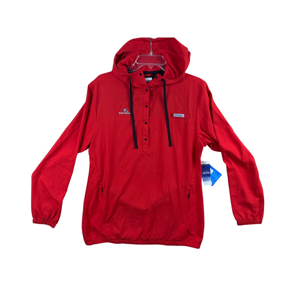 Columbia PFG Georgia Bulldogs Tamiami Hoodie Red Womens Medium XL4536-690 NEW